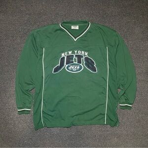 Vintage New York jets embroidered big spell out green nfl crewneck size xl